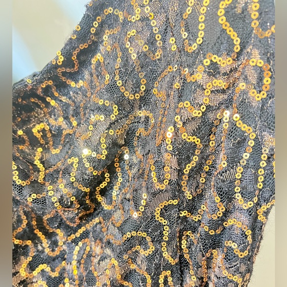 Candalite Black and Gold Sequin Fit and flare formal XL NEW Women's Dress - Picture 8 of 12